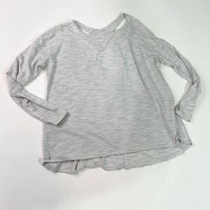 Lululemon Long Sleeve Shirt Womens 8 Gray Keyhole Open Back Pullover